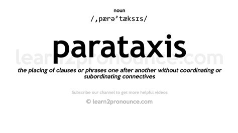 what is parataxis